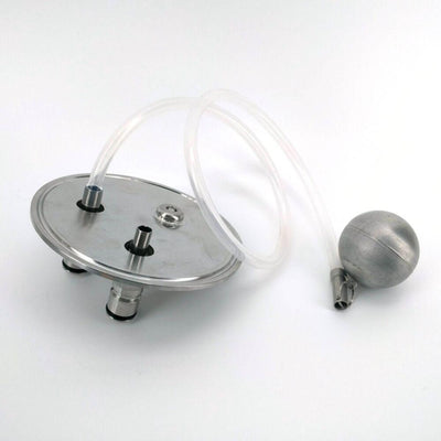 4 Inch Tri-Clover Kegmenter Lid with Ball Lock Posts, Floating Dip tube and PRV - Three Chins Brewing