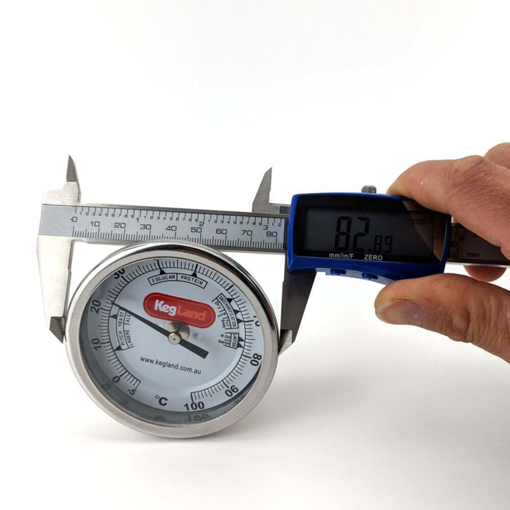 Bimetal 3 Inch Dial Weldless Thermometer - Long Stem 132mm - Three Chins Brewing