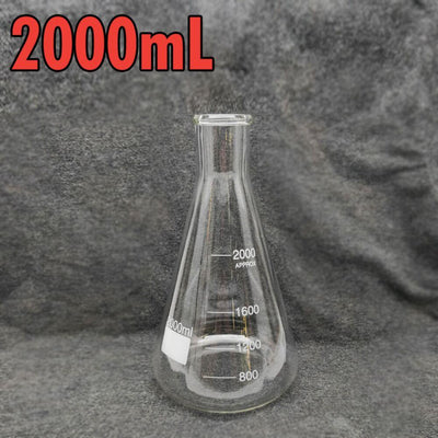 Erlenmyer Conical Flask 2000ml (Borosilicate) - Three Chins Brewing