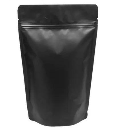 Matt Black Stand Up Pouch Bag, Food Safe Mylar Foil Zip Seal Bag (10pcs) - Three Chins Brewing