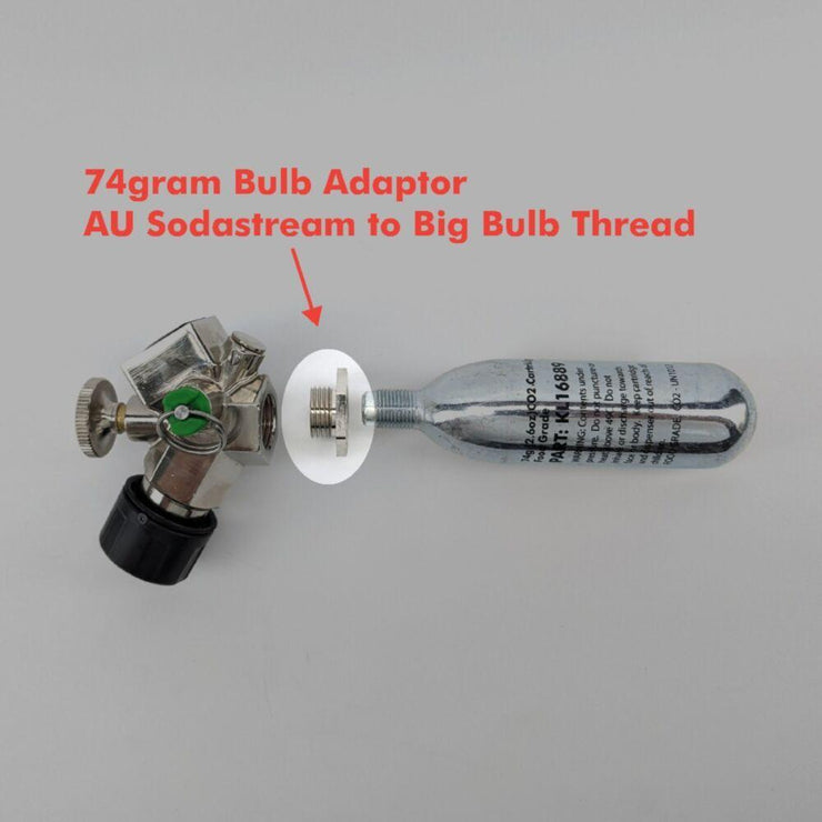 Mini Core 360 Adaptor for 74gram Cartridge/Bulb (G1/2 Male x 5/8-18UNF Female) - Three Chins Brewing