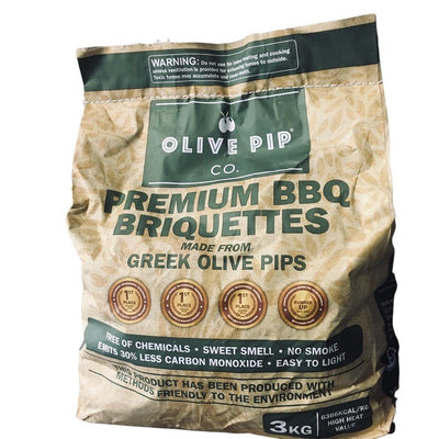 Olive Pip Premium BBQ Briquettes 3kg - Three Chins Brewing