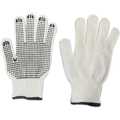 White Cotton Gloves with Black PVC Grip - Three Chins Brewing